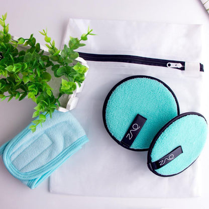 ZAQ Reusable Makeup Remover Pads 4pack with Spa facial Headband