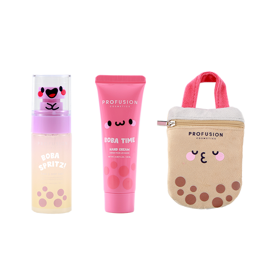 Let's Get Some Boba Body Spritz, Hand Lotion, and Reusable Pouch Set