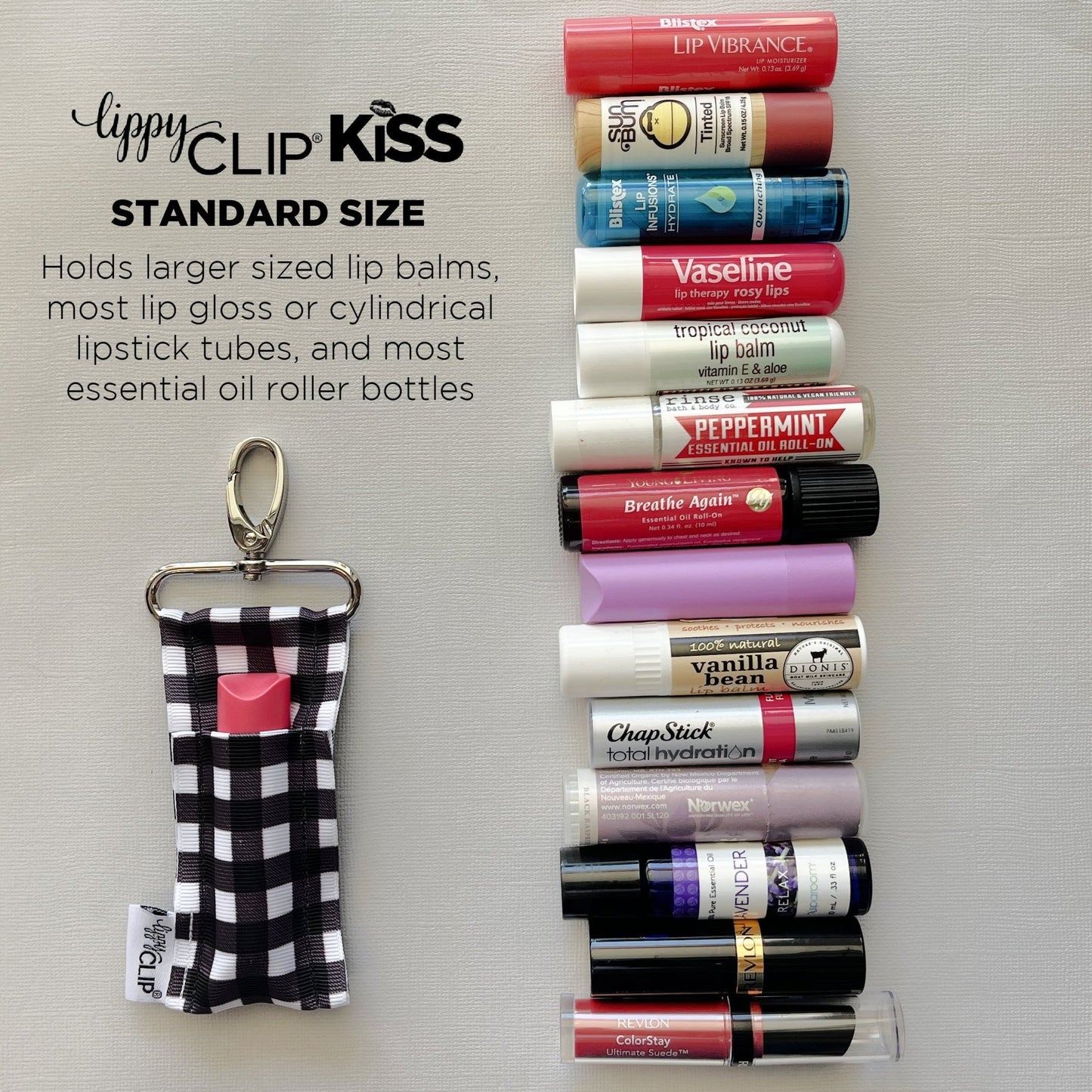 Magnolias LippyClip KISS for larger lip balms, essential oil rollers, etc. | Daily Health & Beauty