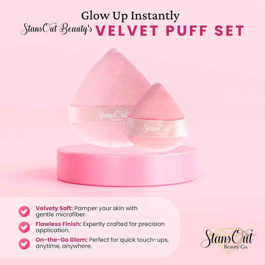 StansOut Powder Puff Set – 2 Ultra-Soft Reusable Puffs for Flawless, Shine-Free Skin