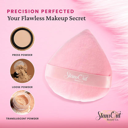 StansOut Powder Puff Set – 2 Ultra-Soft Reusable Puffs for Flawless, Shine-Free Skin