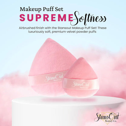 StansOut Powder Puff Set – 2 Ultra-Soft Reusable Puffs for Flawless, Shine-Free Skin