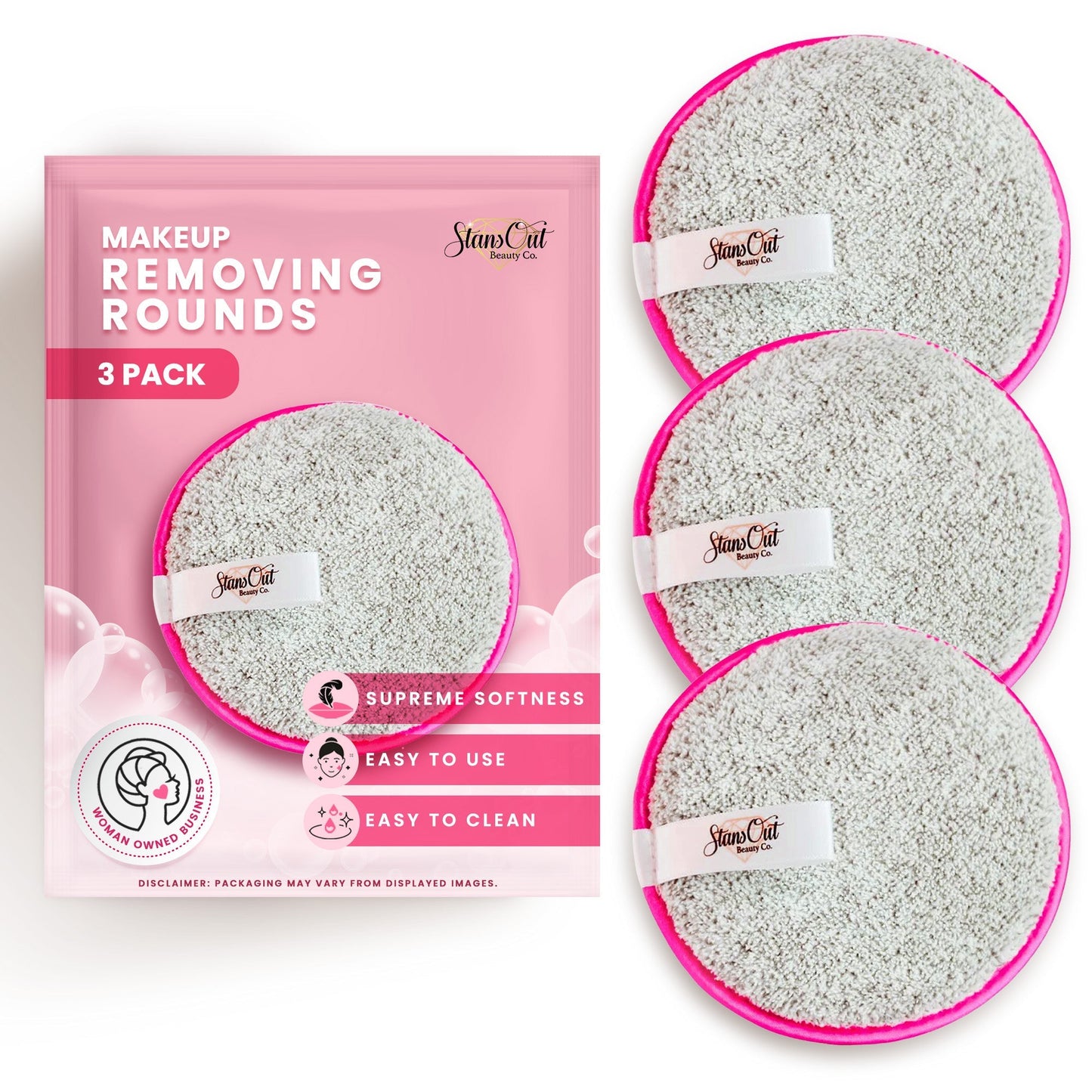 Reusable Makeup Removing Rounds – Ultra-Soft, Eco-Friendly Face Pads (3-Pack)