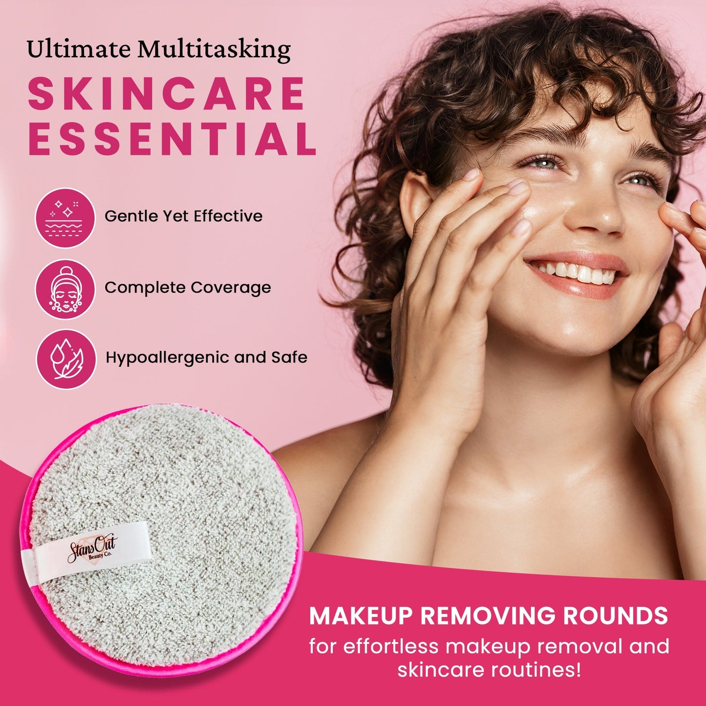 Reusable Makeup Removing Rounds – Ultra-Soft, Eco-Friendly Face Pads (3-Pack)