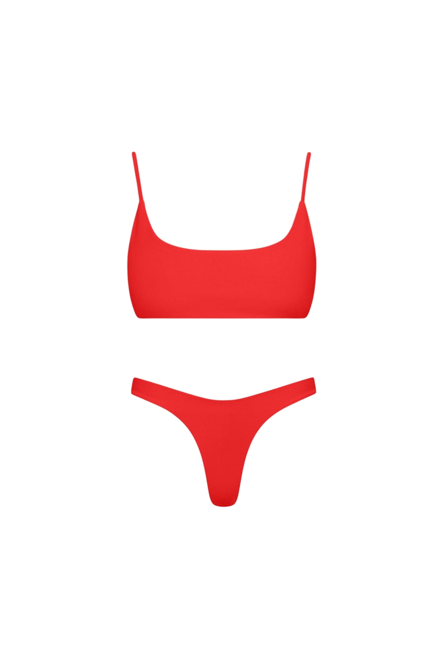 Malibu Bralette Bikini Set – Red