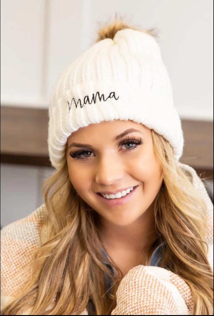 Mama Knitted Beanie Hat - Perfect Gift for Moms-to-be