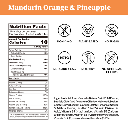 Mandarin Orange & Pineapple Electrolytes - Zero Sugar