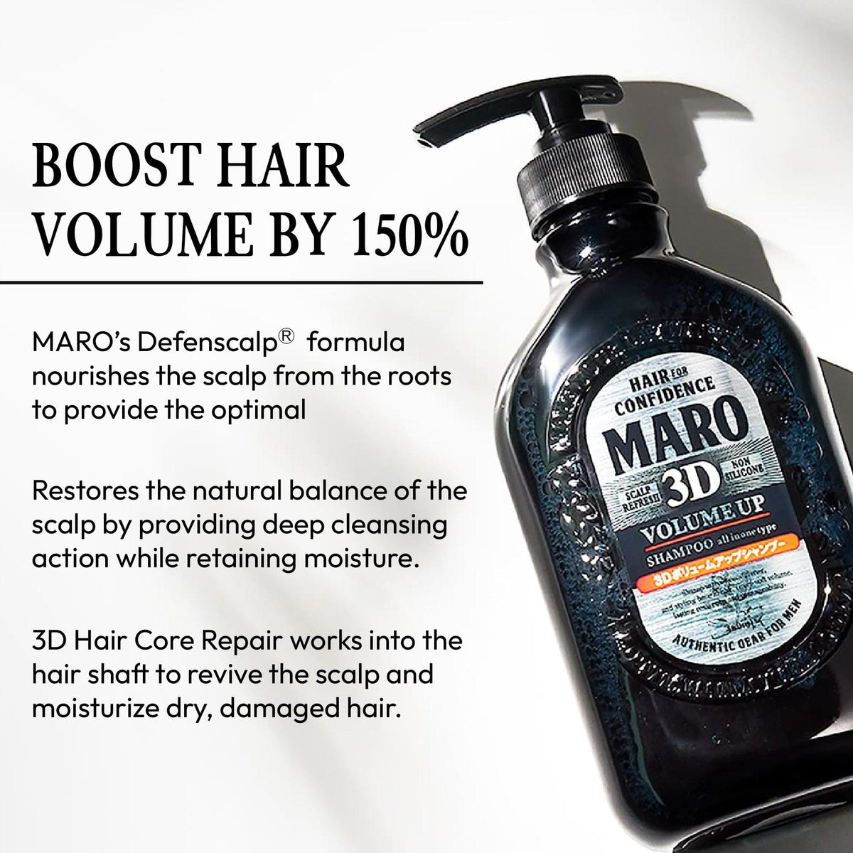 MARO 3D Volume Up Hair Thickening Shampoo 2 Pack