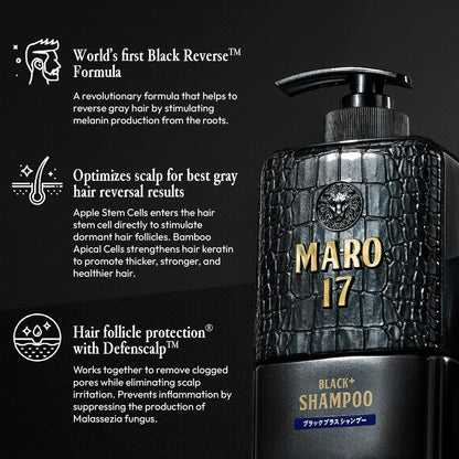 MARO17 Black+ Anti-Aging Shampoo & Collagen Scalp Treatment Set