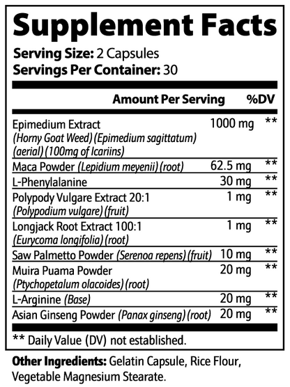 Maximus Horny Goat Weed Blend | Men's Vitality Capsules | 60 Count