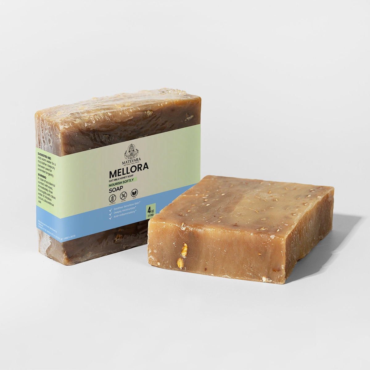 Mellora Oat Milk Honey Soap |Natural Bar Soap for Sensitive Skin | 4oz