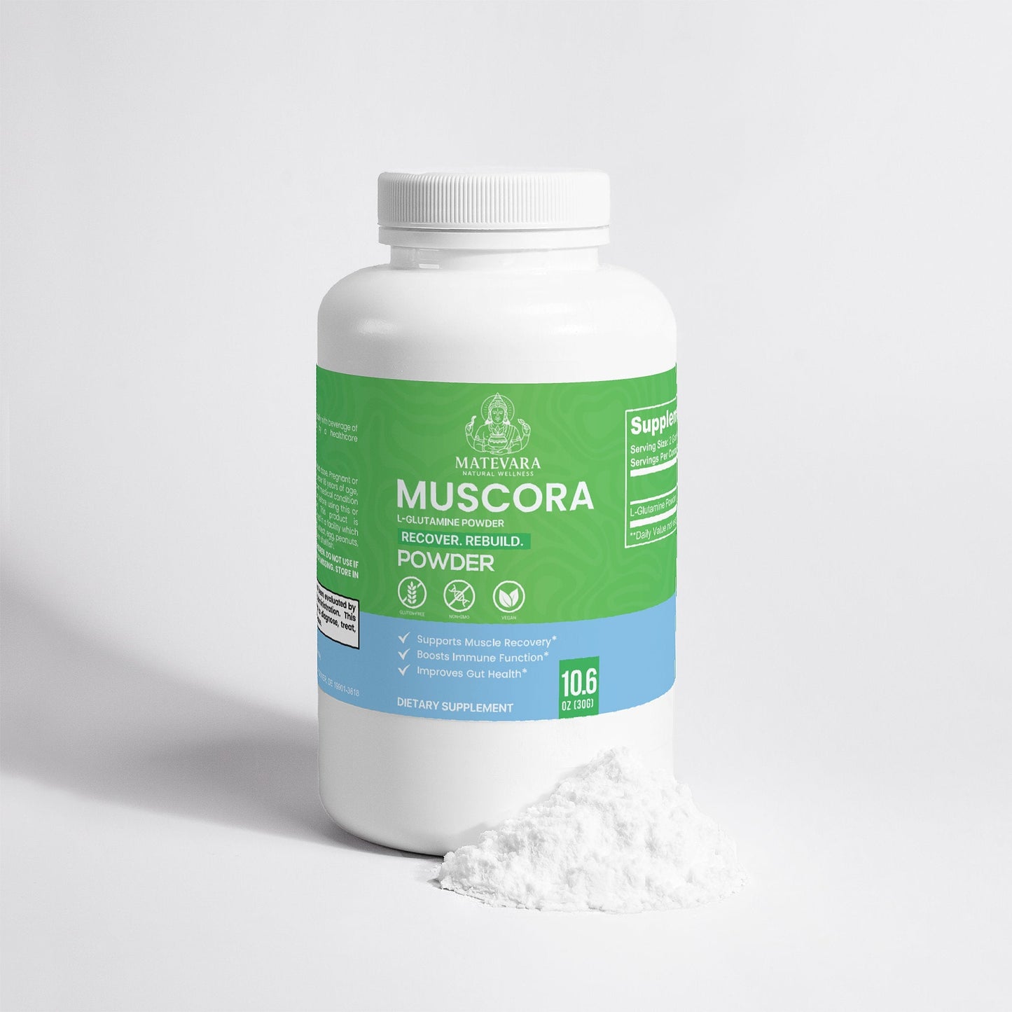 Muscora L-Glutamine Powder | Muscle Recovery & Immune Support | 300g