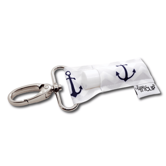 Navy Anchors LippyClip® Lip Balm Holder | Daily Health & Beauty