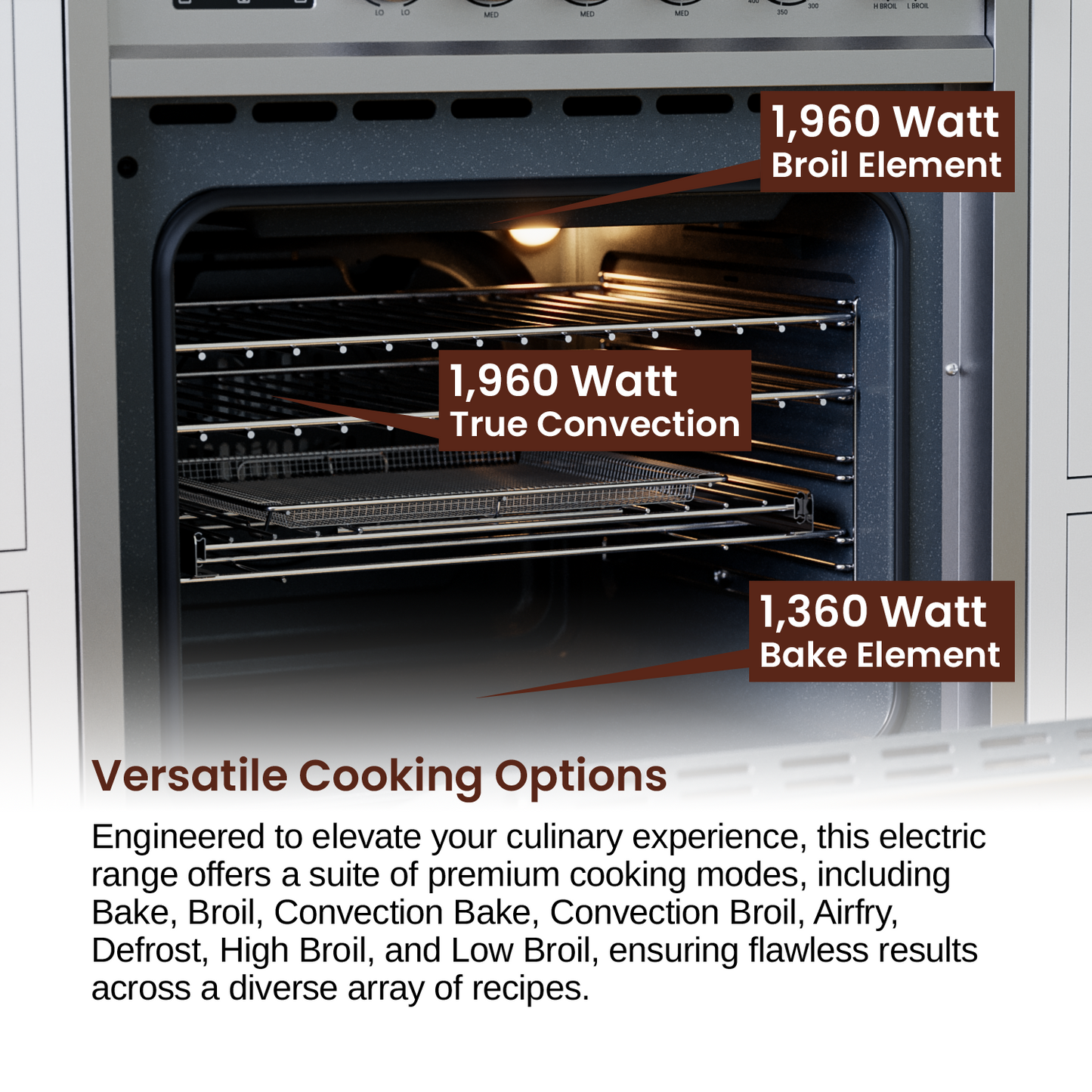 Rangaire 24" Electric Range AirFry Convection Oven Freestanding Stainless Steel RRE241TS