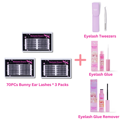 70PCs Bunny Ear Lashes