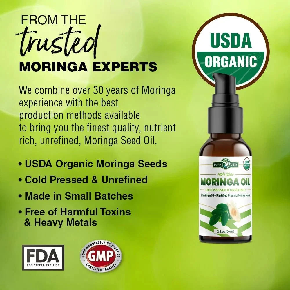 Organic Moringa Seed Oil Pura Vida 2oz/4oz