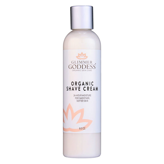Glimmer Goddess’ Best Organic Shave Cream with Aloe, Coconut Oil, & Shea Butter