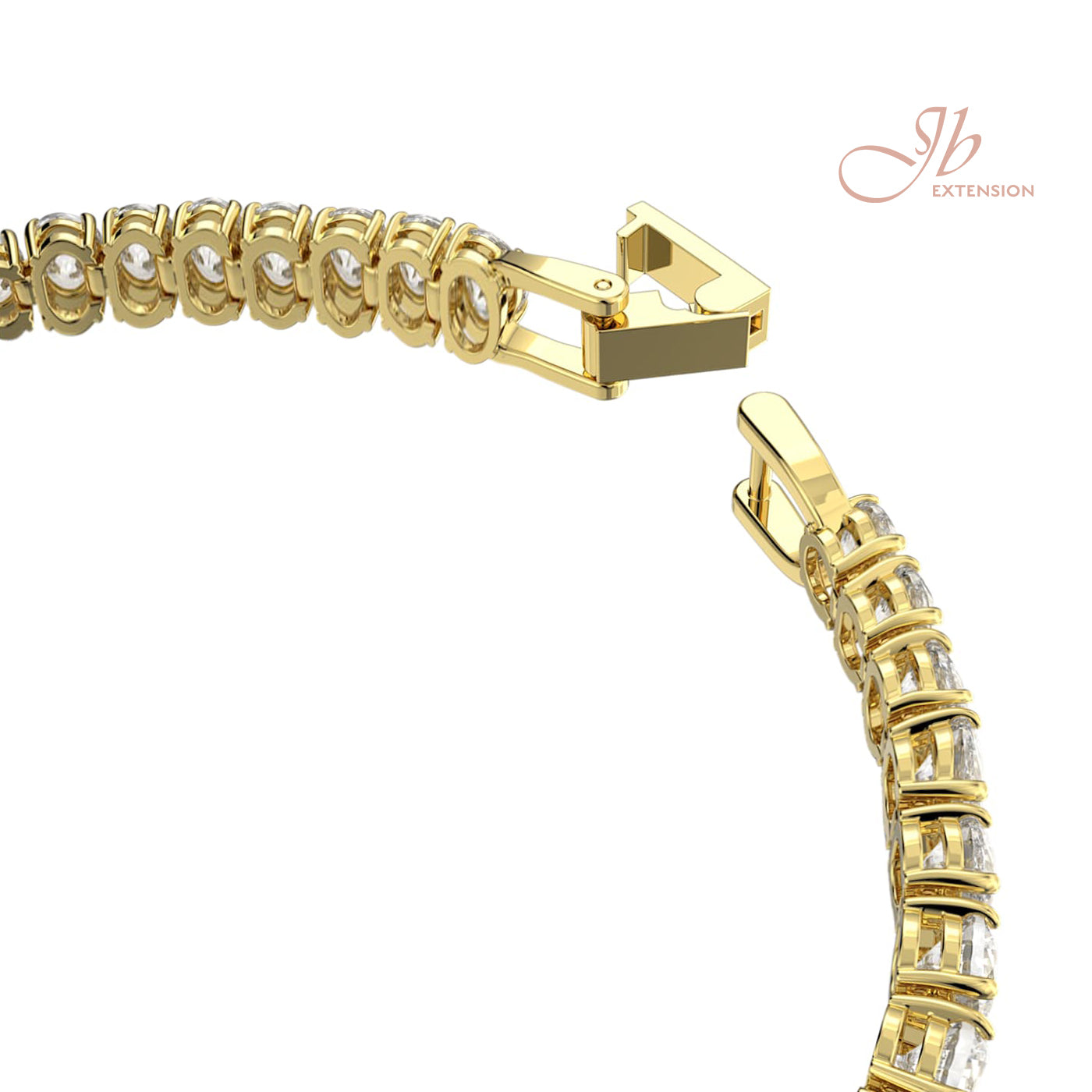 JBSELECTION stainless steel 14K Gold Plated Oval 4mm Cubic Zirconia Classic Tennis Bracelet | Gold Bracelets for Women