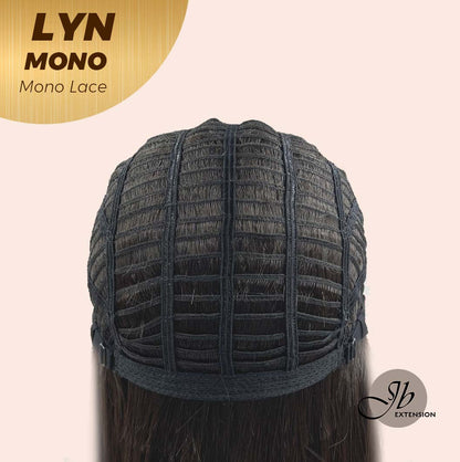 JBEXTENSION LYN MONO Partial Monofilament Wig 17 Inches Natural Black Partial Mono Lace Glueless Wig Lyn Mono【BENDY EAR TABS】