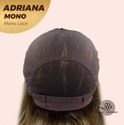 JBEXTENSION ADRIANA MONO Full Monofilament Handmade Full Lace Full Hand Tied Wig 14 Inches Blonde With Dark Root Wave Mono Lace Handmade Futura Fiber Wig With Anti-slip Silicone Strips Glueless Wig Adriana Mono【BENDY EAR TABS】