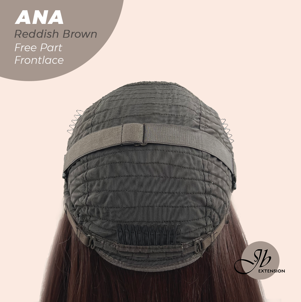 JBEXTENSION 28 Inches Reddish Brown Straight 13X6 Free Part Frontlace Glueless Wig ANA REDDISH BROWN