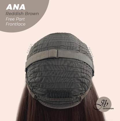 JBEXTENSION 28 Inches Reddish Brown Straight 13X6 Free Part Frontlace Glueless Wig ANA REDDISH BROWN