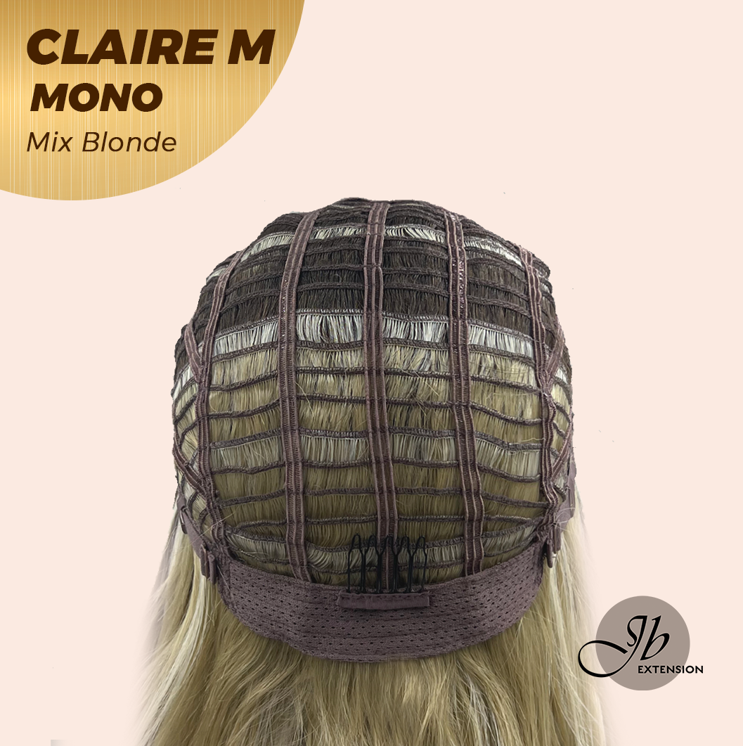 JBEXTENSION CLAIRE MONO MIX BLONDE Partial Monofilament Wig 22 Inches Mix Blonde Partial Mono Lace Glueless Wig CLAIRE MONO MIX BLONDE【BENDY EAR TABS】
