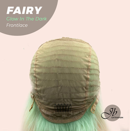 JBextension GLOW IN THE DARK 26 Inches Curly Rainbow Color Frontlace Glueless Wig FAIRY