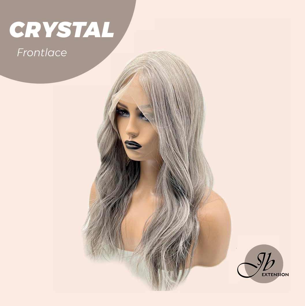 JBEXTENSION 22 Inches Grey Wave Frontlace Women Glueless Wig CRYSTAL