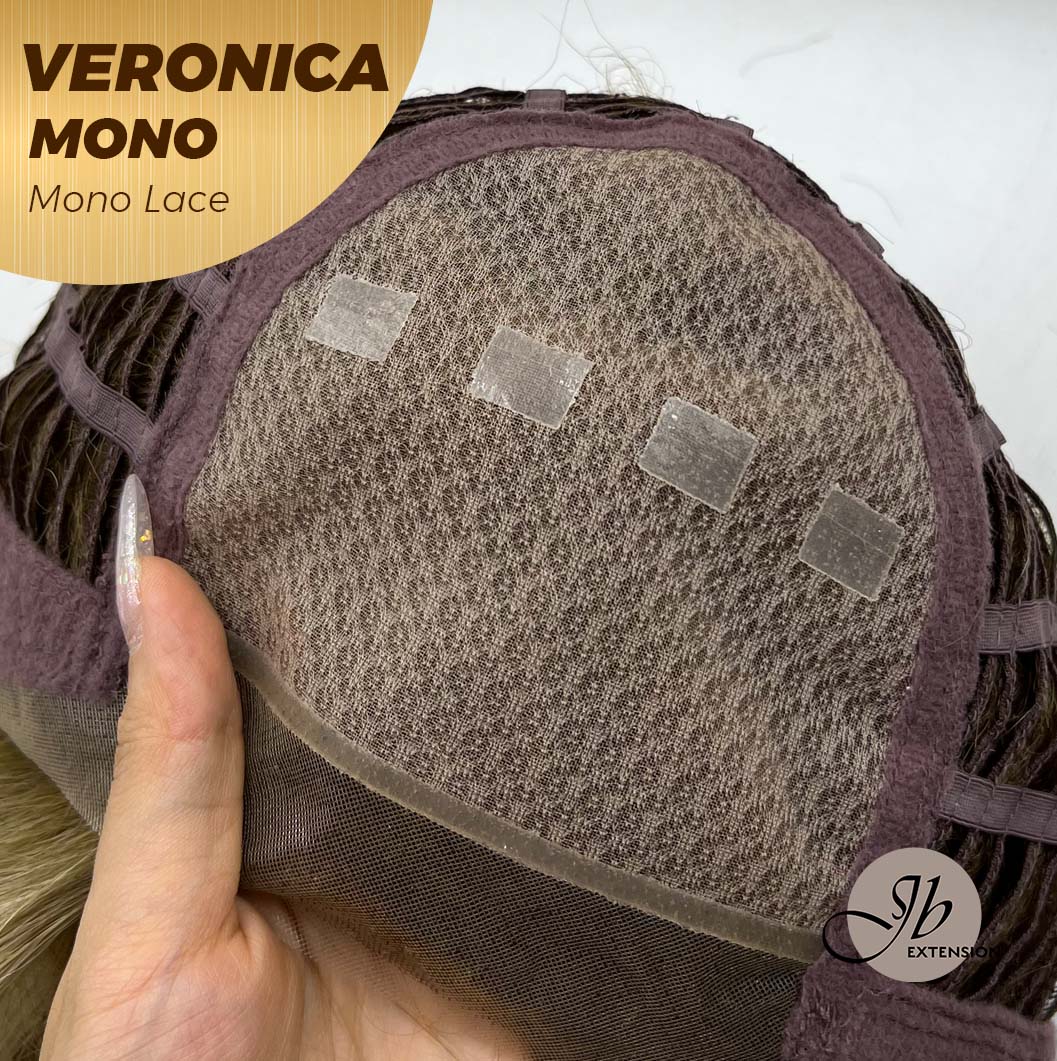 [PRE-ORDER] JBEXTENSION VERONICA MONO Monofilament Handmade Wig 6X5 Full Monofilament Hand Tied Top Wig 12 Inches Blonde Wave Mono Lace Wig With Anti-slip Silicone Strips Glueless Wig VERONICA MONO