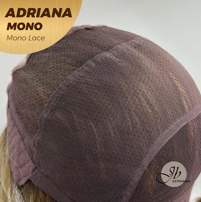 JBEXTENSION ADRIANA MONO Full Monofilament Handmade Full Lace Full Hand Tied Wig 14 Inches Blonde With Dark Root Wave Mono Lace Handmade Futura Fiber Wig With Anti-slip Silicone Strips Glueless Wig Adriana Mono【BENDY EAR TABS】