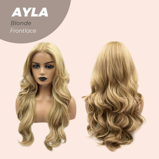 JBEXTENSION 24 Inches Body Wave Blonde Pre-Cut Frontlace Glueless Wig AYLA BLONDE