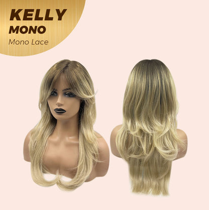 JBEXTENSION KELLY MONO Monofilament Handmade Wig 6X5 Full Monofilament Hand Tied Top Wig 22 Inches Blonde Color Wolf Cut Full Mono Lace Glueless Wig KELLY MONO