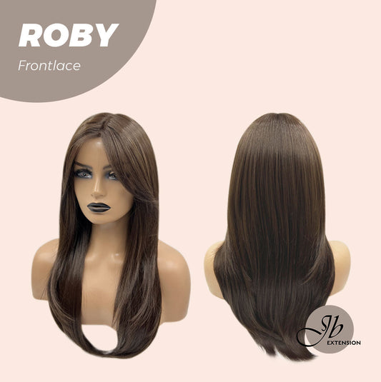 JBEXTENSION 22 Inches Brown Medium Length Women Pre-Cut Frontlace Glueless Wig ROBY