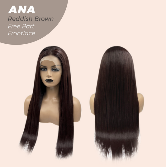 JBEXTENSION 28 Inches Reddish Brown Straight 13X6 Free Part Frontlace Glueless Wig ANA REDDISH BROWN