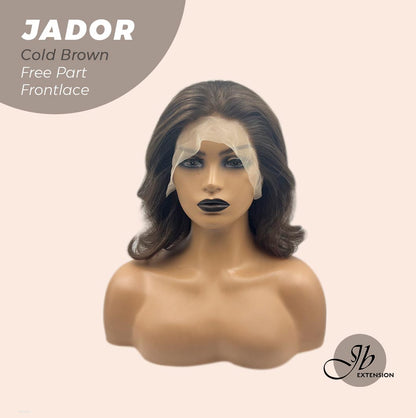 JBEXTENSION 10 Inches Cold Brown Curly Lace Front Wig.Pre Plucked 13*4 HD Transparent Lace Frontal Handmade Futura Fiber Swiss Lace Synthetic Fiber Glueless Wig JADOR BROWN