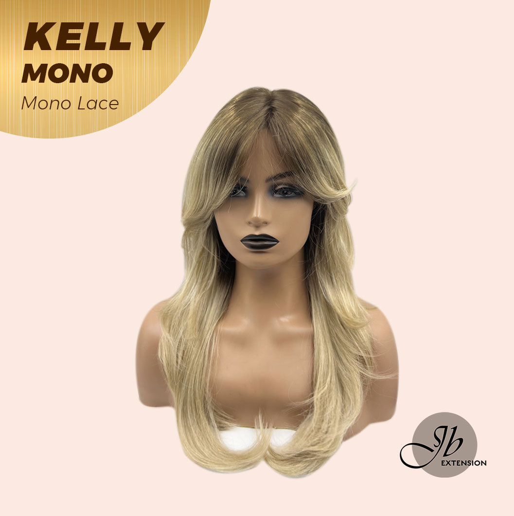 JBEXTENSION KELLY MONO Monofilament Handmade Wig 6X5 Full Monofilament Hand Tied Top Wig 22 Inches Blonde Color Wolf Cut Full Mono Lace Glueless Wig KELLY MONO
