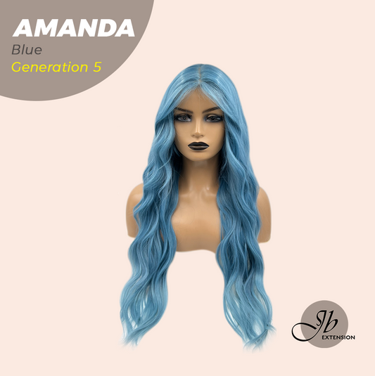 JBEXTENSION GENERATION FIVE 28 Inches Blue Long Wave Wig AMANDA G5 BLUE