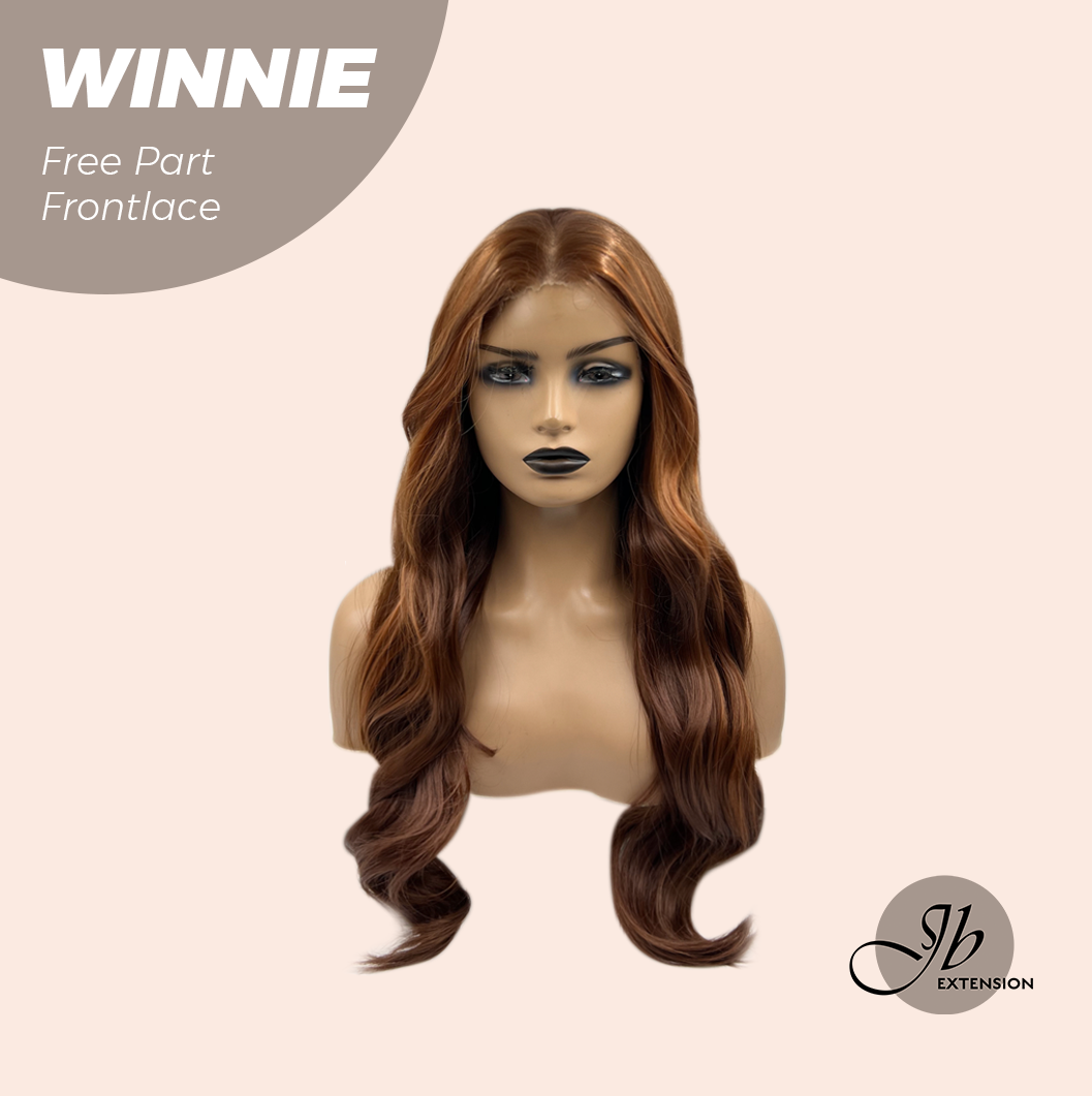 JBEXTENSION 26 Inches Copper Curly Fiber X, Tangle Less Pre-Cut Free Part Frontlae Glueless Wig WINNIE
