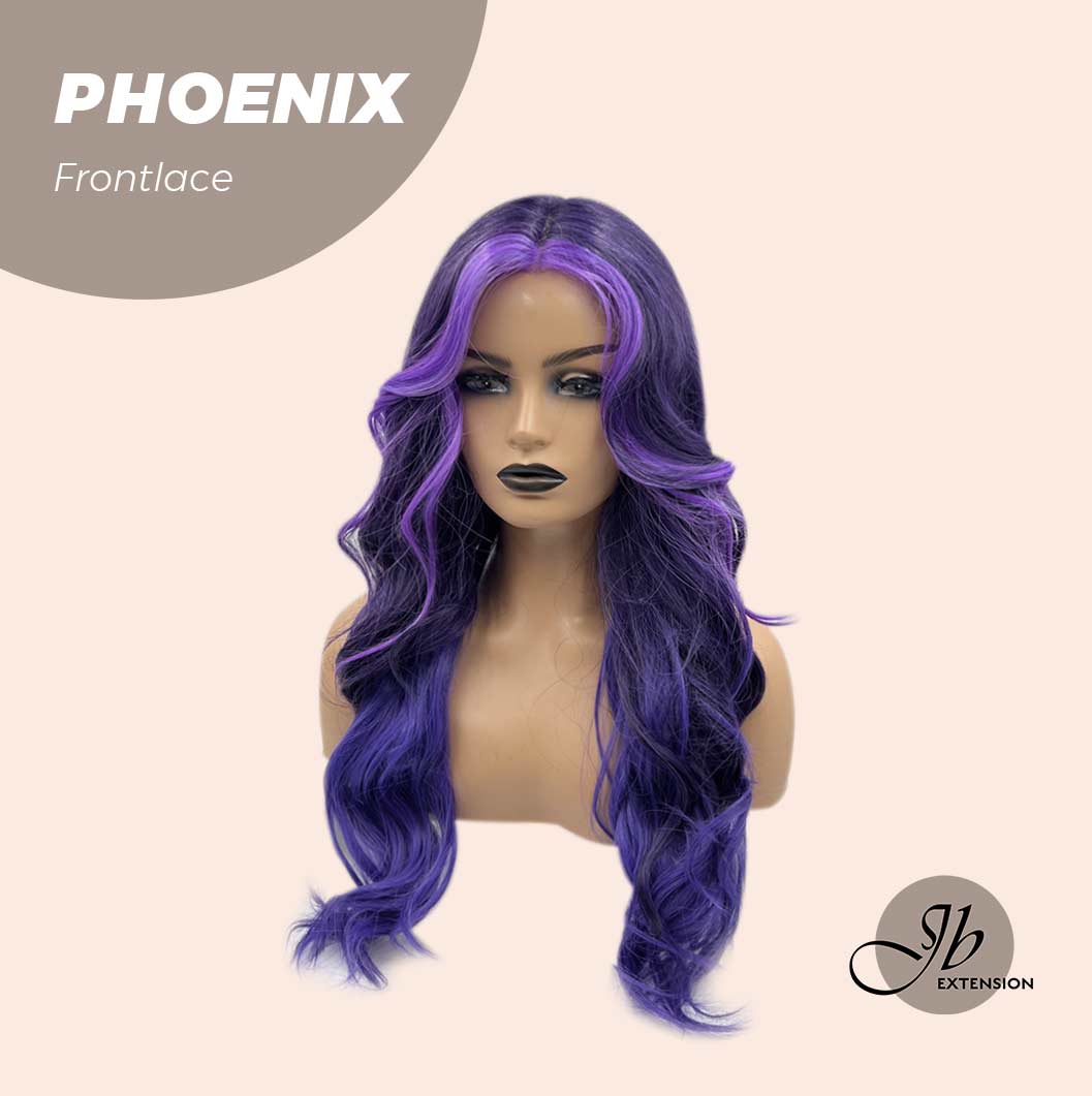 JBEXTENSION 24 Inches Mix Purple Body Wave Pre-Cut Frontlace Glueless Wig PHOENIX