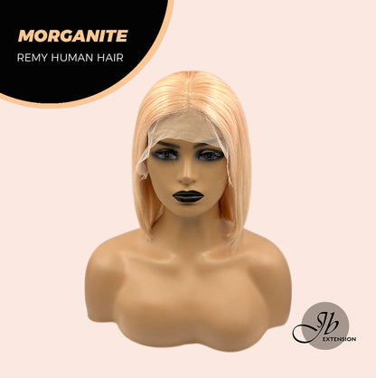 JBEXTENSION GEMSTONE COLLECTION 12 Inches Real Human Hair Peach Bob Cut Free Parting Wig MORGANITE