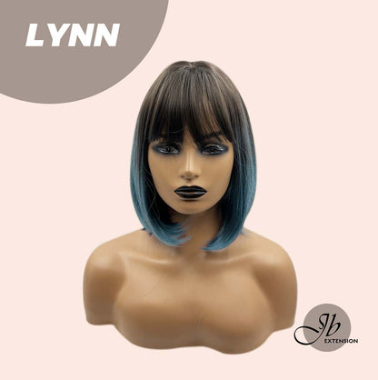JBEXTENSION 12 Inches Bob Cut Ombre Blue Straight Short Wig LYNN