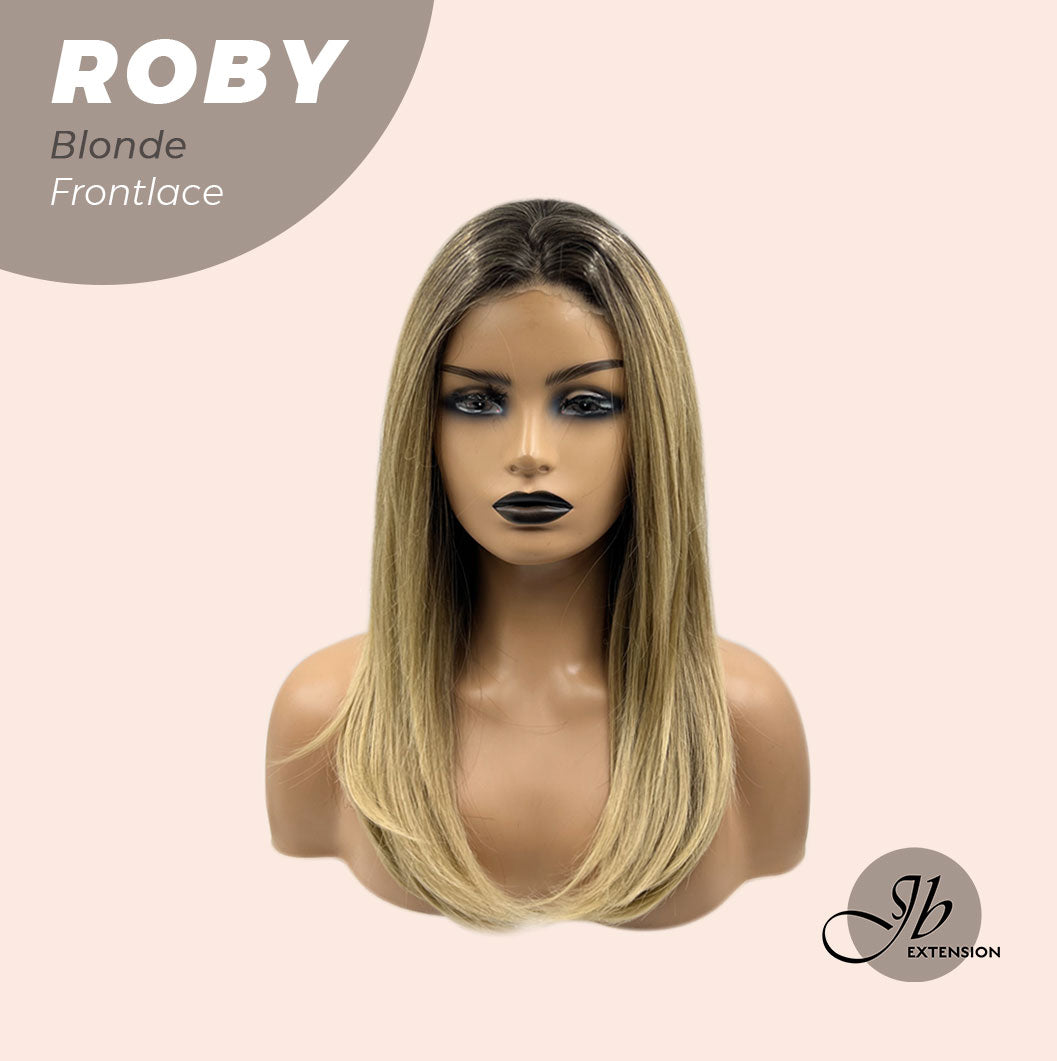 JBEXTENSION 22 Inches Blonde Medium Length Women Pre-Cut Frontlace Glueless Wig ROBY BLONDE