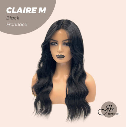 JBEXTENSION 22 Inches Body Wave Jet Black Pre-Cut Frontlace Glueless Wig CLAIRE M BLACK