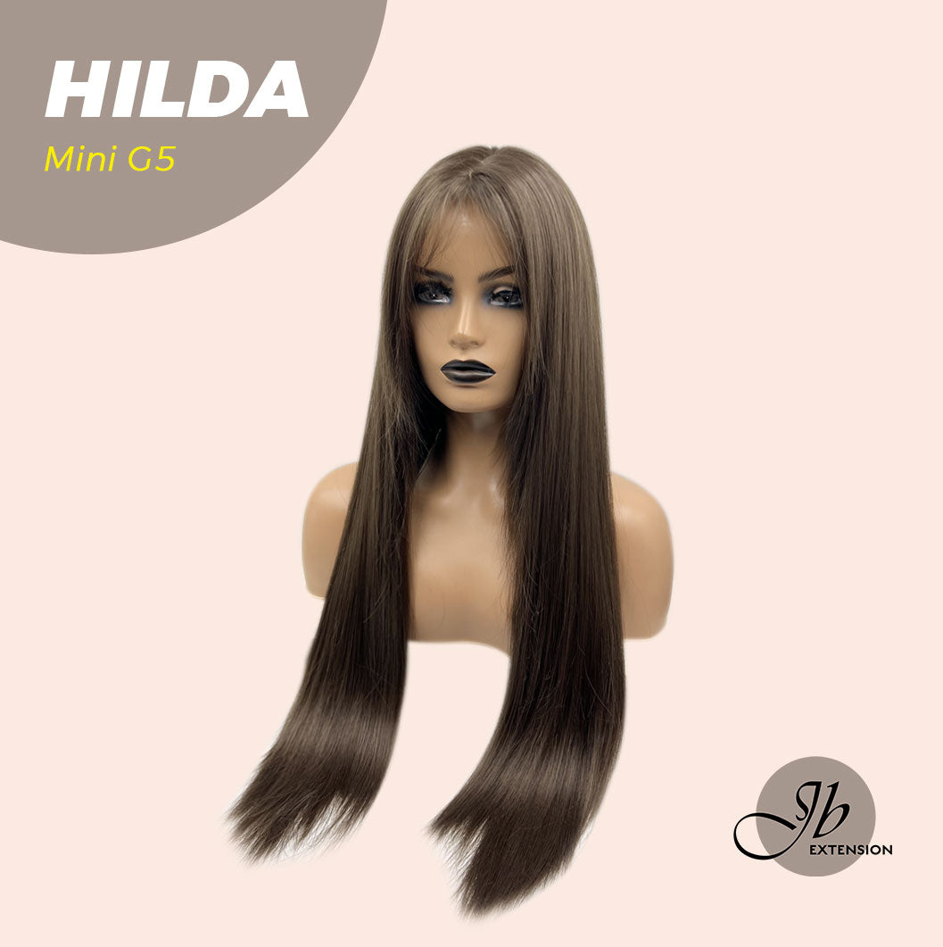 HOT OF SEASON - Mini G5 28 Inches Long Cold Brown Straight Wig With Bangs HILDA
