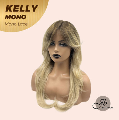 JBEXTENSION KELLY MONO Monofilament Handmade Wig 6X5 Full Monofilament Hand Tied Top Wig 22 Inches Blonde Color Wolf Cut Full Mono Lace Glueless Wig KELLY MONO