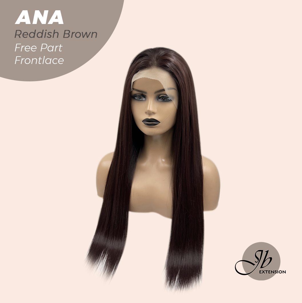 JBEXTENSION 28 Inches Reddish Brown Straight 13X6 Free Part Frontlace Glueless Wig ANA REDDISH BROWN