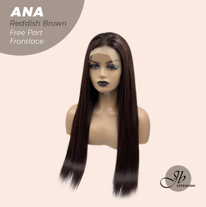 JBEXTENSION 28 Inches Reddish Brown Straight 13X6 Free Part Frontlace Glueless Wig ANA REDDISH BROWN