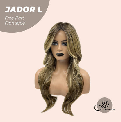 Silvia Highly Recommended- 24 Inches Mix Brown Curly Lace Front Wig.Pre Plucked 13*4 HD Transparent Lace Frontal Handmade Futura Fiber Swiss Lace Synthetic Fiber Pre-Cut Lace Glueless Wig JADOR L