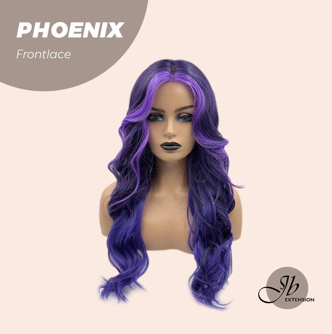 JBEXTENSION 24 Inches Mix Purple Body Wave Pre-Cut Frontlace Glueless Wig PHOENIX